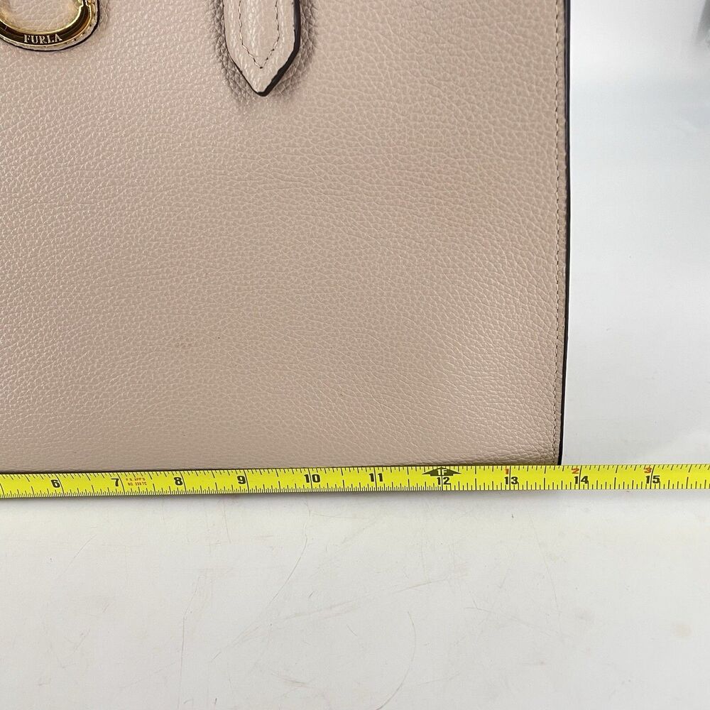 Furla Ludovica Pebbled Leather Tote Pink w/ Crossbody Strap Gold HW - Picture 3 of 9